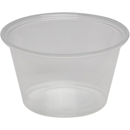 DIXIE FOODS 4 oz Plastic Portion CupClear 2.9 x 2.9 x 1.7 in. DXEPP40CLEAR